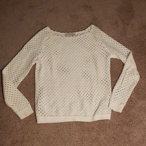 Crochet Knit White Sweater